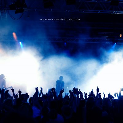 Silhouettes of crowd in a concert